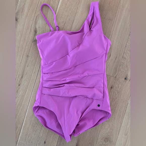 not for sale CALIA Sculpt One Shoulder Full Cover PinkGold Piece Swimsuit - Picture 7 of 8